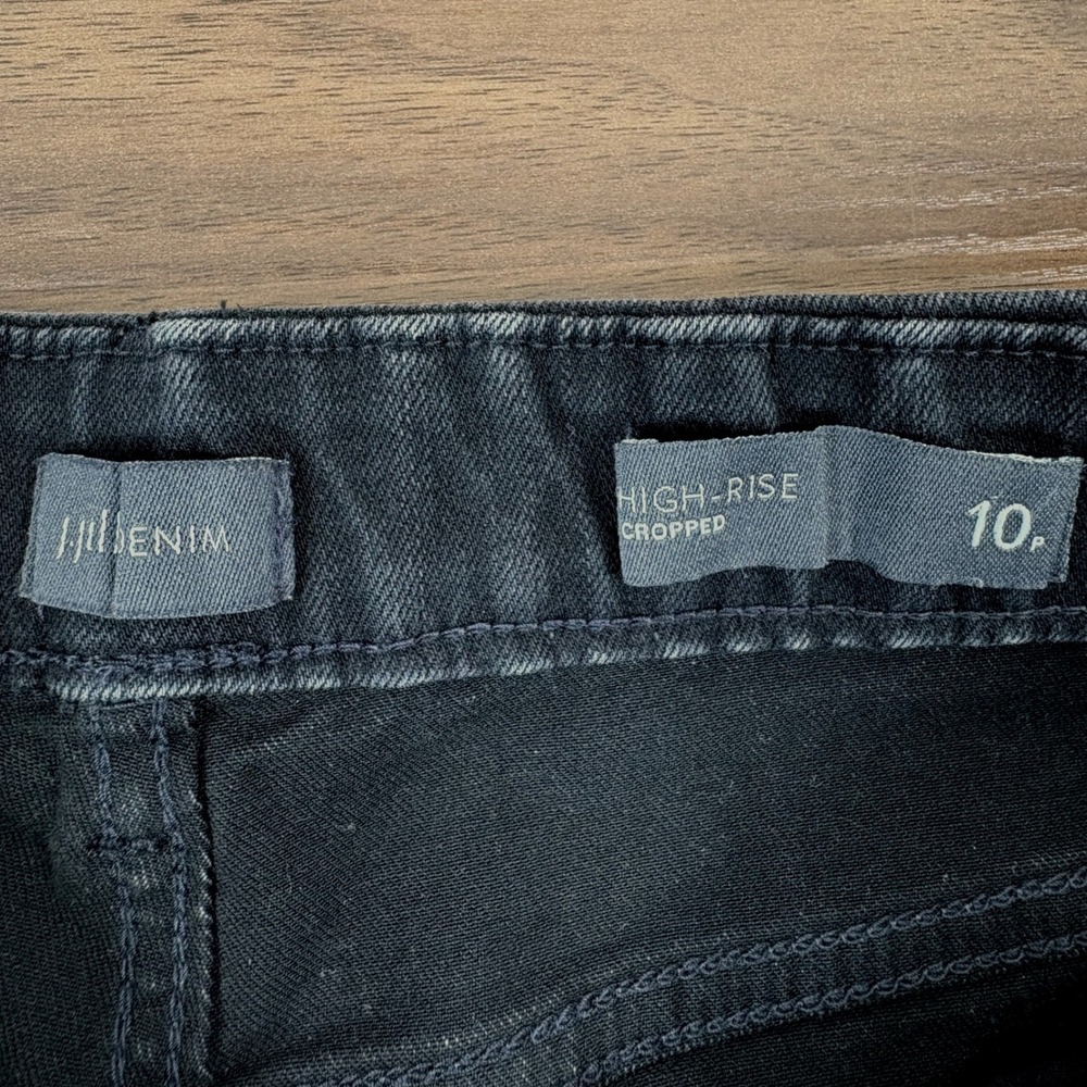 J. Jill Denim Cropped Jeans Women 10P Black High Rise Stretch Casual Petite - Picture 3 of 12